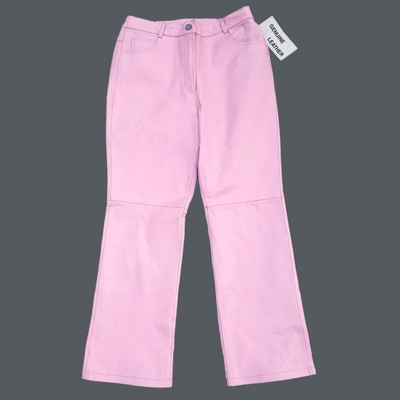 NWT | Genuine Pink Leather Pants | Roaman’s - Picture 10 of 13